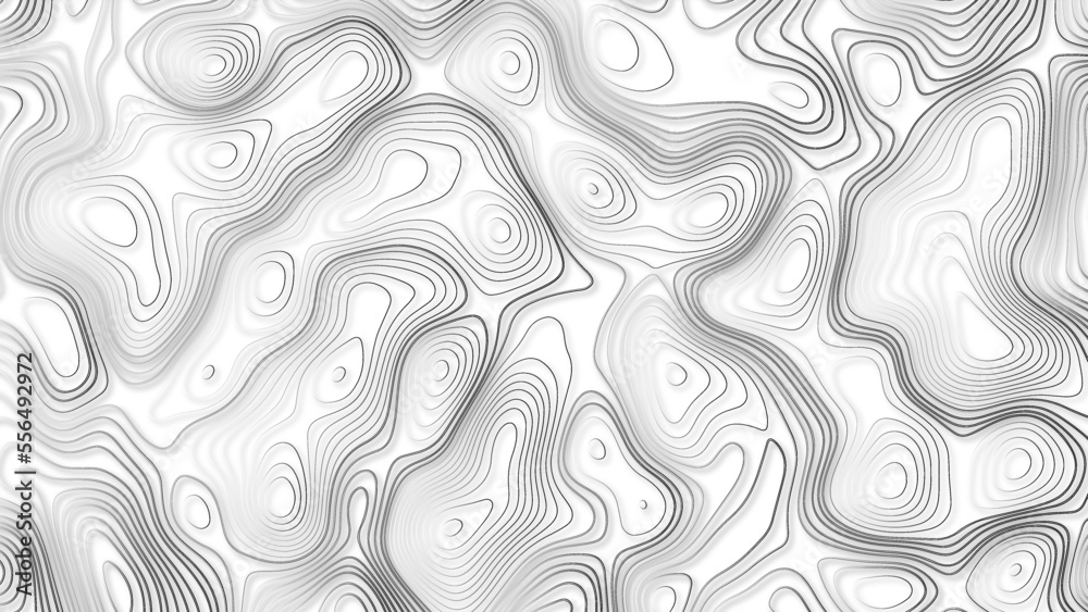 3d Abstract white topography vector background. Line topography map design. The concept of conditional geographical pattern and topography.	