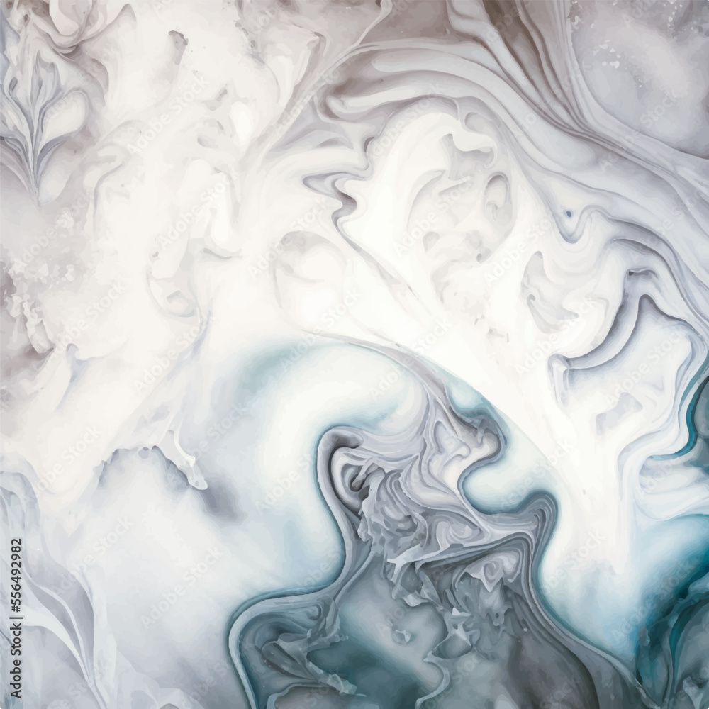 Abstract ink liquid white marble background with brown and gray color ...