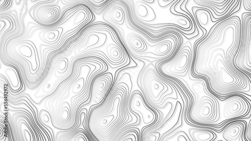 3d Abstract white topography vector background. Line topography map design. The concept of conditional geographical pattern and topography. 