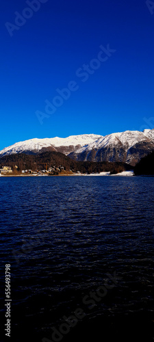 mountains with snow in the cold in Switzerland