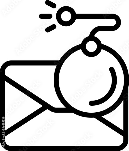 Mail cyber bomb icon outline vector. Hacker data. Criminal email