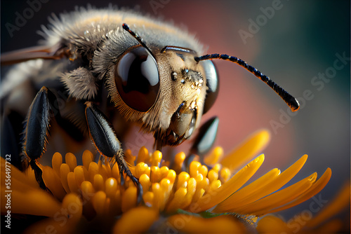 Macro photograph of a fictitious insect on a flower with a high level of detail and color © Ivan