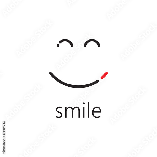 Smile or happiness expression vector logo template