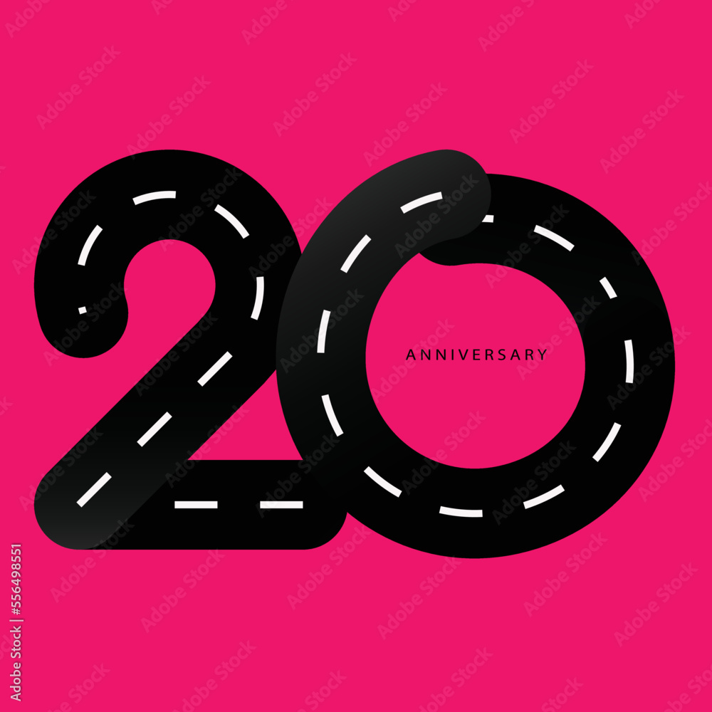 Celebrating, anniversary vector of number 20th year anniversary, birthday. colorful of neon pink for invitation card, backdrop, label, logo , advertising or stationary Celebrating, anniversary vector of number 20th year anniversary, birthday. colorful of neon pink for invitation card, backdrop, label, logo , advertising or stationary