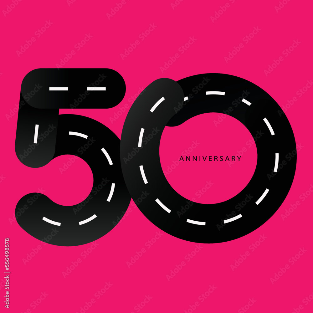 Celebrating, anniversary vector of number 50th year anniversary, birthday. colorful of neon pink for invitation card, backdrop, label, logo , advertising or stationary Celebrating, anniversary vector of number 50th year anniversary, birthday. colorful of neon pink for invitation card, backdrop, label, logo , advertising or stationary
