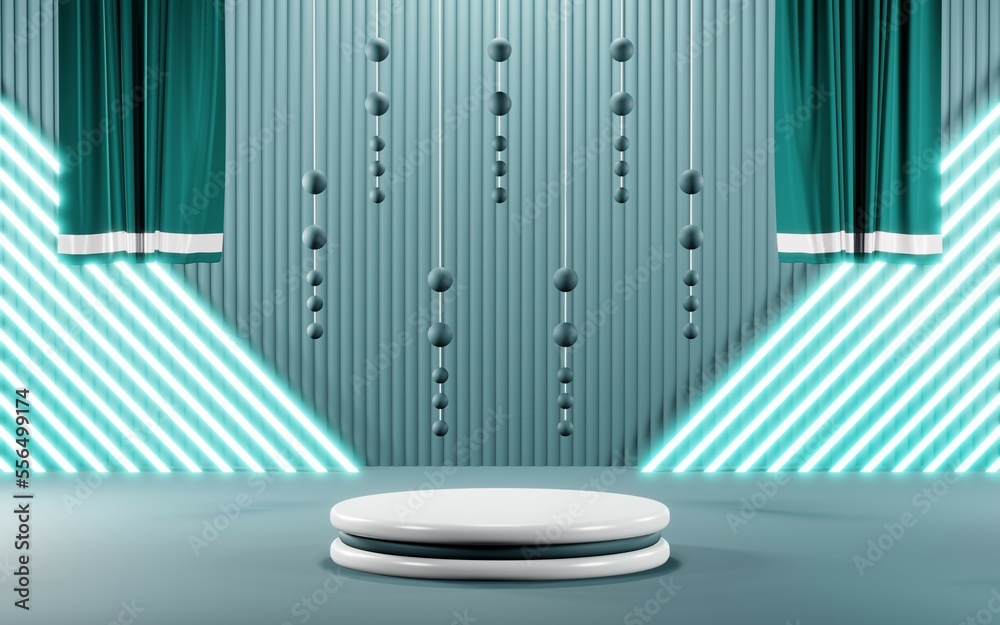 3D render of Podium background in blue tones for displaying cream products. cosmetics 3D render of Podium background in blue tones for displaying cream products. cosmetics
