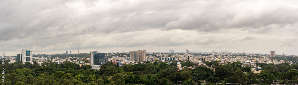 Panoramic View of Bengaluru's Buildings and Residences in the middle of the city
