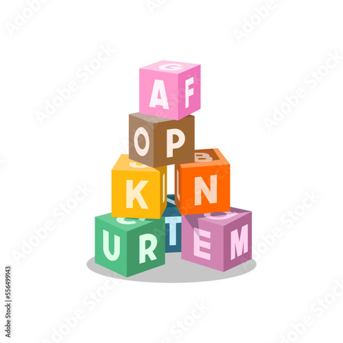 Colorful ABC / ABCs toy blocks or cubes with letters for preschool 