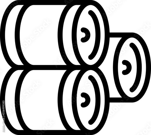 Steel wine barrel icon outline vector. Cellar bottle. Glass bar