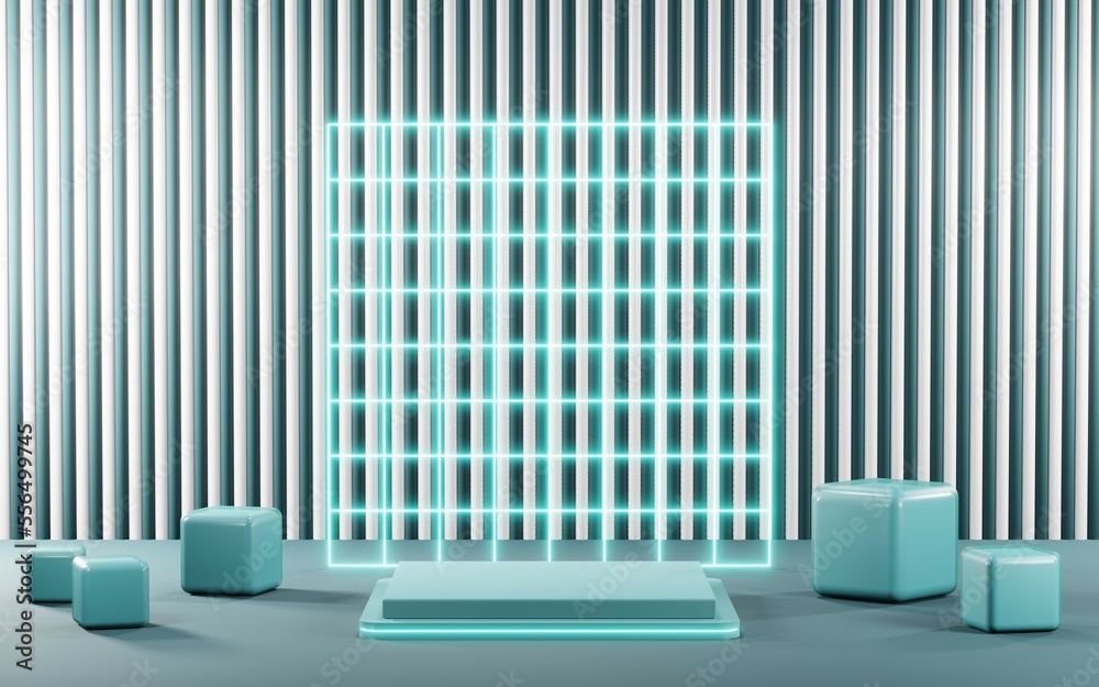 3D render of Podium background in blue tones for displaying cream products. cosmetics 3D render of Podium background in blue tones for displaying cream products. cosmetics