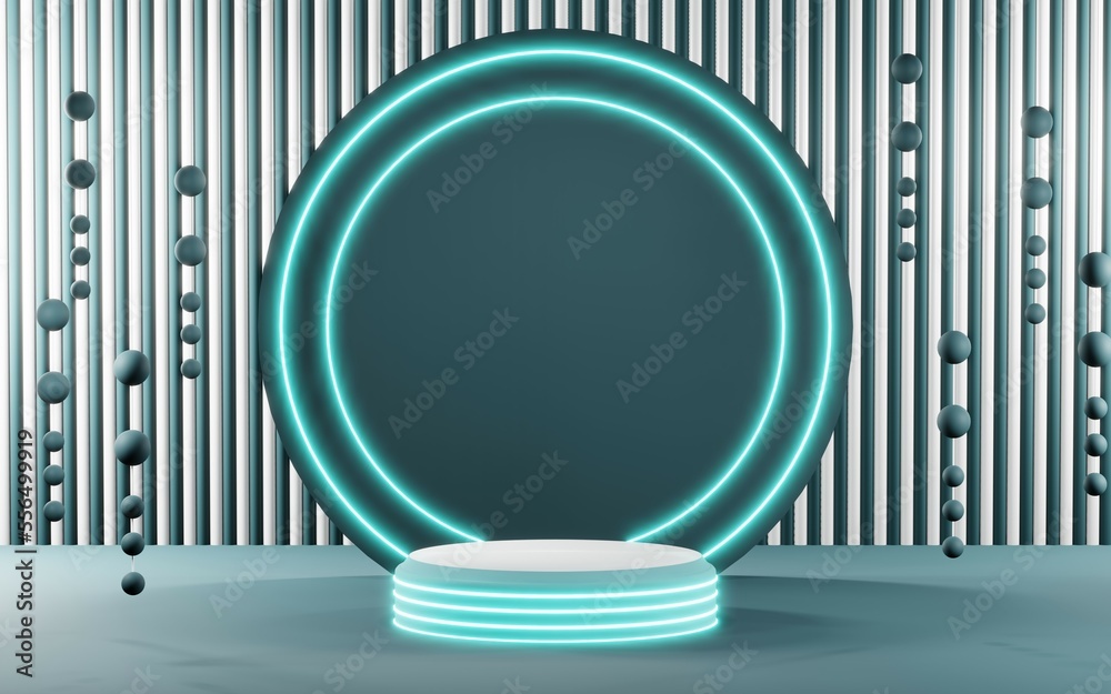 3D render of Podium background in blue tones for displaying cream products. cosmetics 3D render of Podium background in blue tones for displaying cream products. cosmetics
