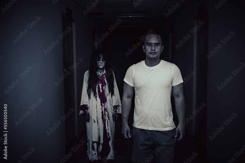 Portrait of asian woman make up ghost,Scary horror scene for background,Halloween festival concept,Ghost movies poster,The souls of the murderous lovers Portrait of asian woman make up ghost,Scary horror scene for background,Halloween festival concept,Ghost movies poster,The souls of the murderous lovers