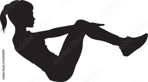Vector silhouette of an woman doing some exercises