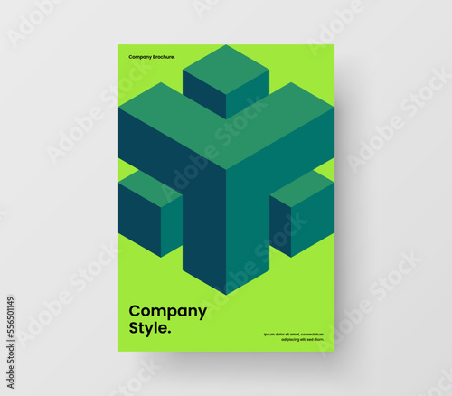 Original geometric tiles pamphlet layout. Premium corporate identity design vector illustration.