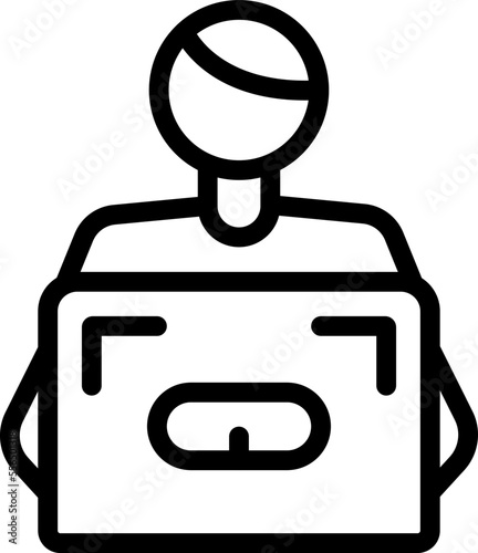 Leave online work icon outline vector. People travel. Downshifting job