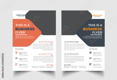 Business Flyer Corporate flyer pamphlet brochure cover design layout space for photo background, vector illustration template 