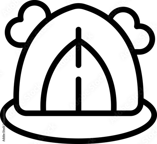 Downshifting tent icon outline vector. People job. Travel island