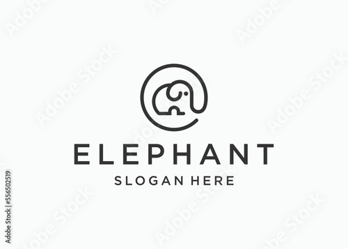 elephant logo design vector illustration template