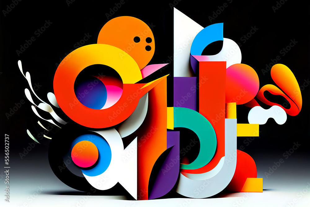 Colourful Surreal Bold Abstract Shapes Generative AI Illustration Colourful Surreal Bold Abstract Shapes Generative AI Illustration