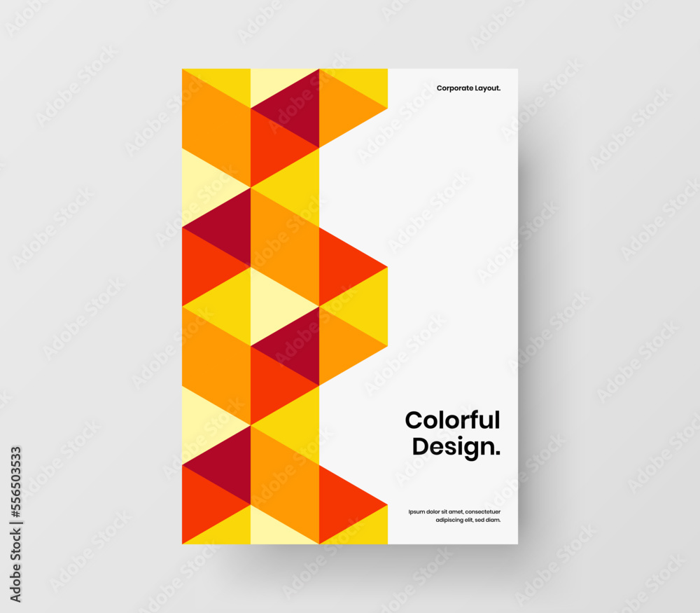 Bright geometric tiles poster concept. Clean company cover vector design template. Bright geometric tiles poster concept. Clean company cover vector design template.
