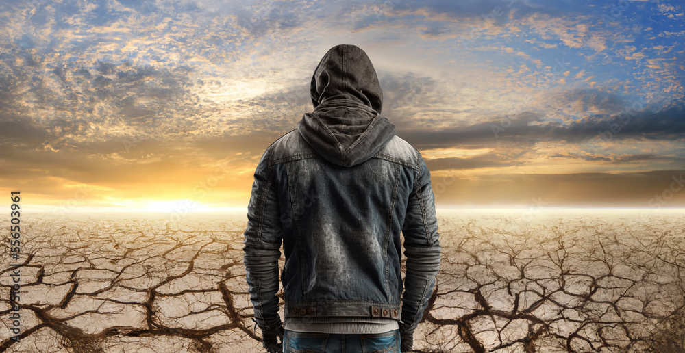 Drought concept. Global warming concept. Dry cracks in the land, severe ...