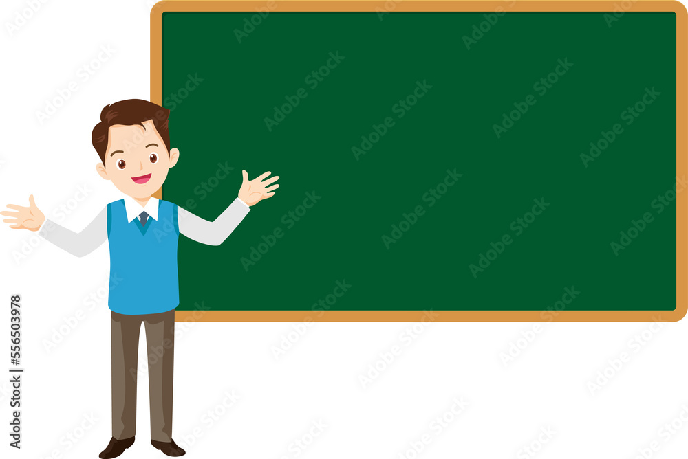 Teacher in classroom.School teacher,educational worker standing beside chalkboard Teacher in classroom.School teacher,educational worker standing beside chalkboard