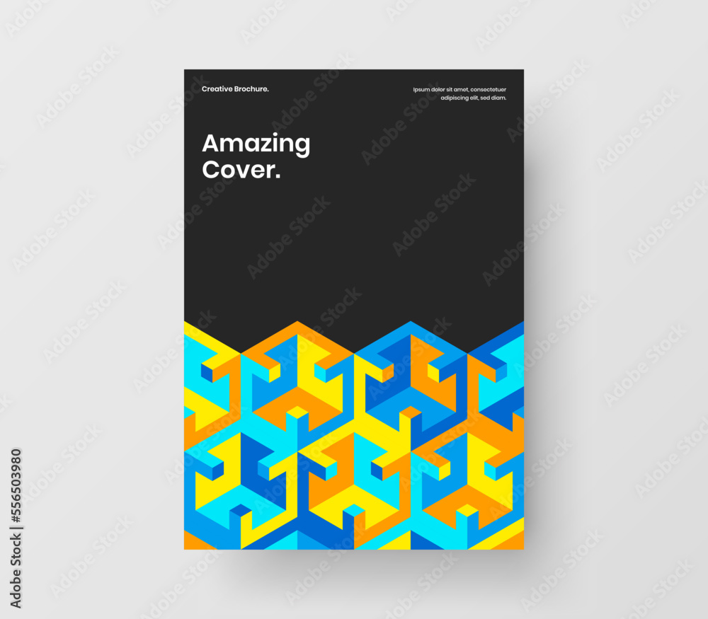 Simple mosaic pattern pamphlet layout. Isolated company brochure A4 vector design illustration. Simple mosaic pattern pamphlet layout. Isolated company brochure A4 vector design illustration.
