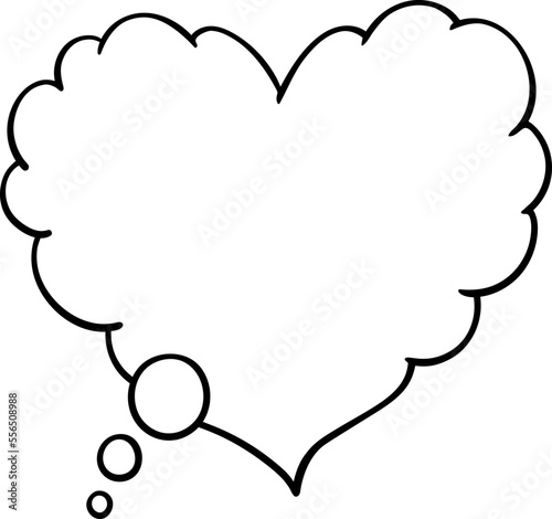Heart shape speech bubble.