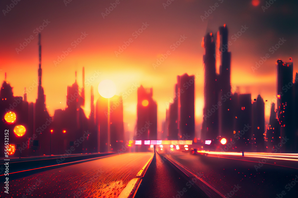 Fantasy futuristic city, ai illustration