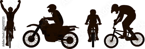 black and white trail bike vector illustration sketch