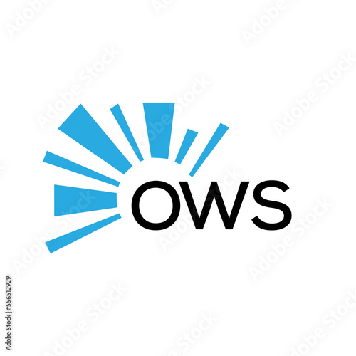 OWS letter logo. OWS blue image on white background and black letter. OWS technology  Monogram logo design for entrepreneur and business. OWS best icon.
 photo