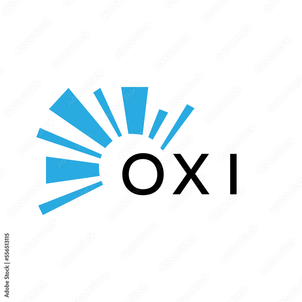 OXI letter logo. OXI blue image on white background and black letter. OXI technology  Monogram logo design for entrepreneur and business. OXI best icon.
