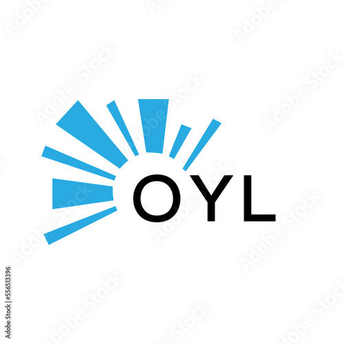 OYL letter logo. OYL blue image on white background and black letter. OYL technology  Monogram logo design for entrepreneur and business. OYL best icon.
 photo