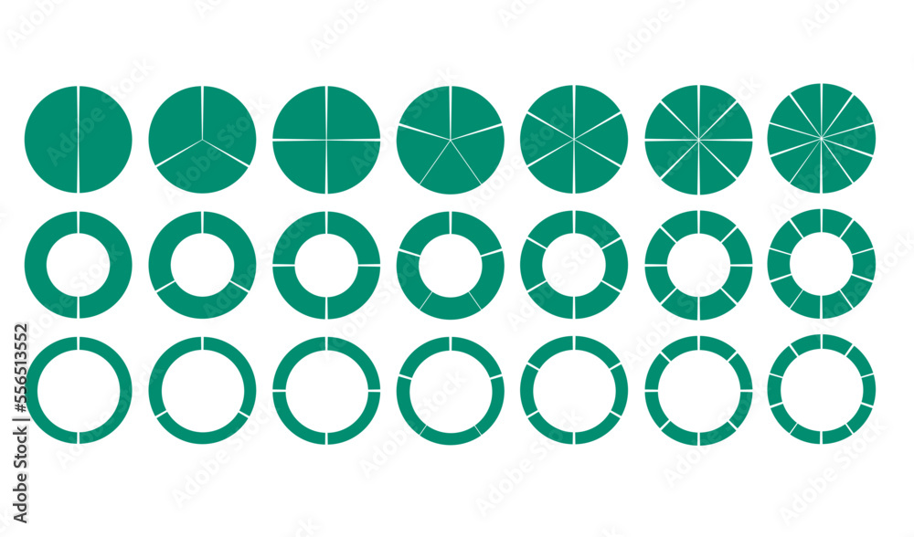 Pie chart set. vector illustration Pie chart set. vector illustration