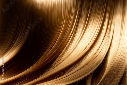 Beautiful shiny caramel brown hair texture closeup. Generative AI