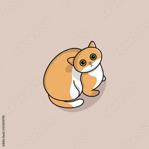 Cute Cartoon Cat Vector Illustration