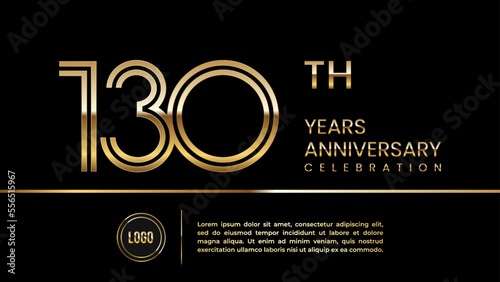 130th anniversary celebration template design with double line concept. Logo Vector Template Illustration