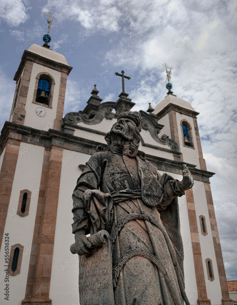 The Twelve Prophets by the famous brazilian sculptor Aleijadinho at the site of Santuário do Bom Jesus de Matosinhos basilica church. Located at the historical colonial city of Congonhas, Minas Gerais