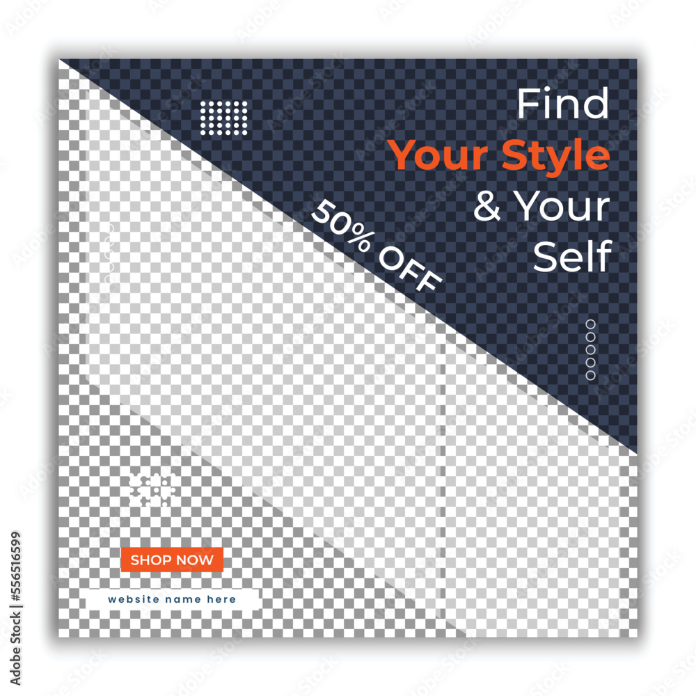 Find your style and your self-promotional square post banner template eps vector file, fully editable post ready 