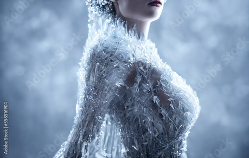 Winter Goddess. Ai generative, fictional character