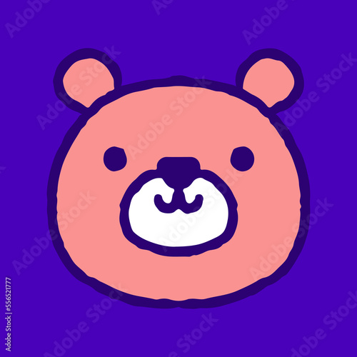 Cute bear head doodle cartoon, illustration for t-shirt, sticker, or apparel merchandise. With modern pop and urban style.