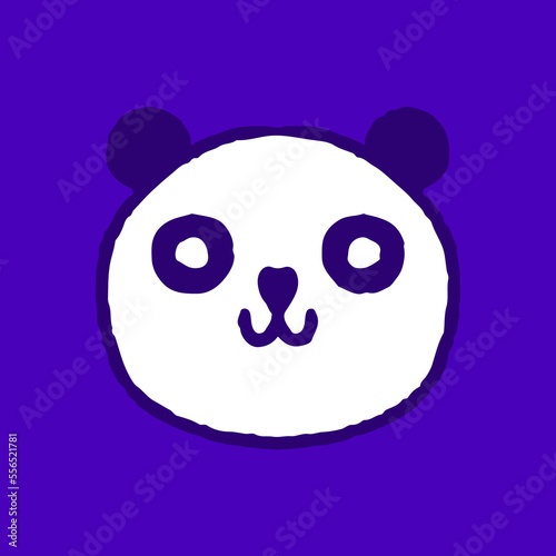 Fototapeta Naklejka Na Ścianę i Meble -  Cute panda bear head doodle cartoon, illustration for t-shirt, sticker, or apparel merchandise. With modern pop and urban style.