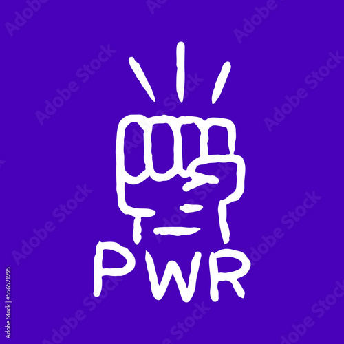Rising fist hand cartoon, illustration for t-shirt, sticker, or apparel merchandise. With modern pop and retro style.