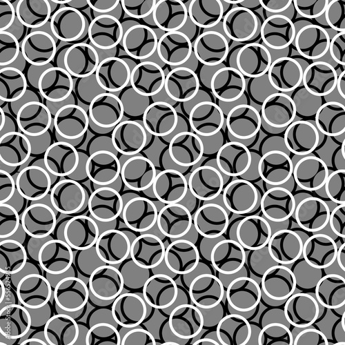 Rings backdrop. Circles pattern. Circular figures seamless ornament. Geometric motif. Rounds background. Circle shapes wallpaper. Digital paper. Textile print. Web design. Vector abstract