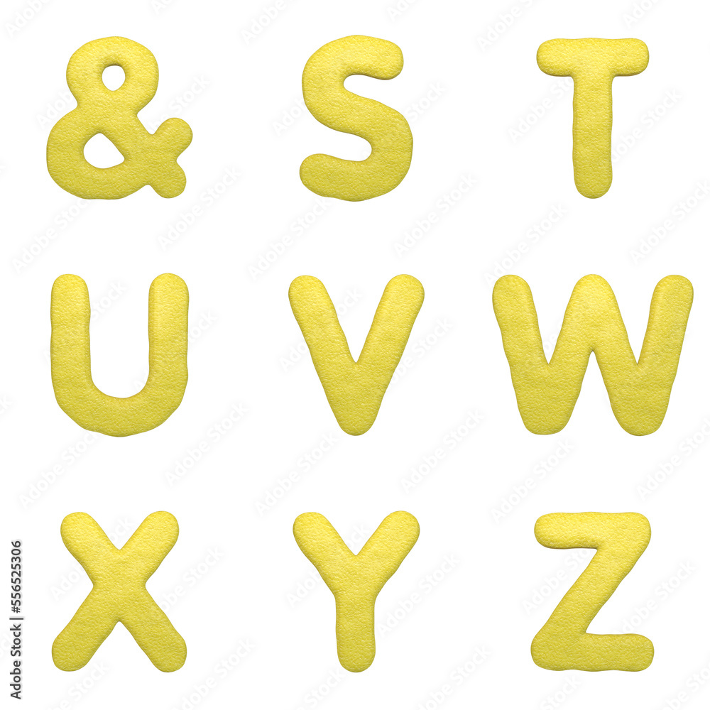 3D Render Set of Lemon Alphabet - Font including Letters, Numbers and Punctuation Marks 3D Render Set of Lemon Alphabet - Font including Letters, Numbers and Punctuation Marks