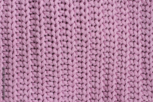 LIlac knitted cotton fabric texture. Macro. Closeup. © Owl_photographer