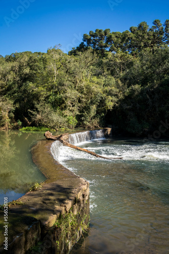 Beautiful view of a waterfall, an incredible waterfall in Caracol Park, in the city of Canela, near Lawn in the state of Rio Grande do Sul
