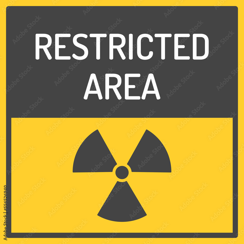 Radiation hazard sign. Symbol of radioactive threat alert.Vector illustration on yellow background Radiation hazard sign. Symbol of radioactive threat alert.Vector illustration on yellow background