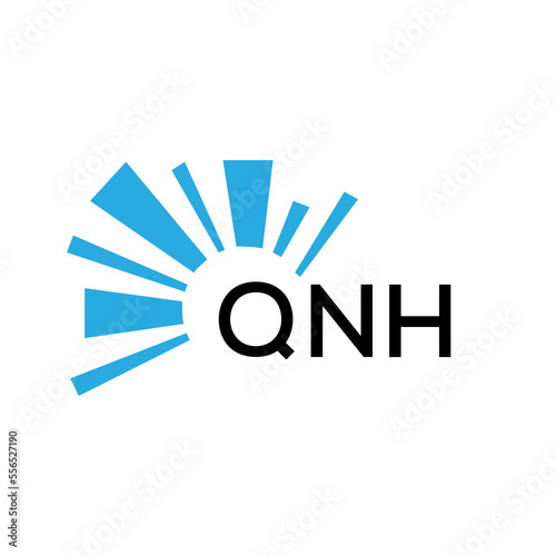 QNH letter logo. QNH blue image on white background and black letter. QNH technology  Monogram logo design for entrepreneur and business. QNH best icon.
 photo