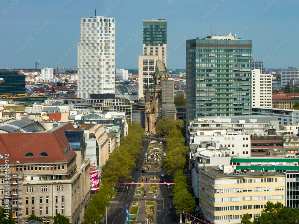 Kurfürstendamm and memorial church in Berlin